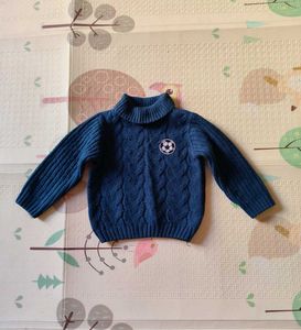 Cute Blue Sweater with Soccer Ball