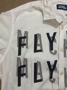 Flying Machine White Graphic Shirt