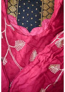 Maroon Embroidered Kurta