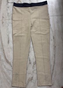 Beige Slim Fit Pants