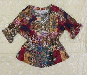 Bohemian Patchwork Print Top