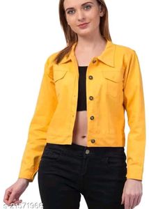 Mustard Yellow Denim Jacket - size S