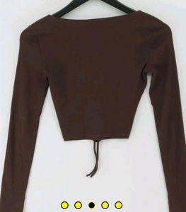 ZARA Brown Ruched Long Sleeve Top!