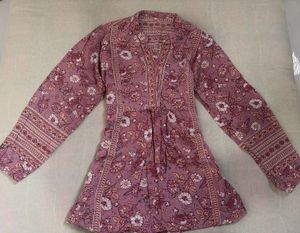Boho Floral Print Long Sleeve Tunic