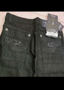 Y2K Back Pocket Embroidery Denim
