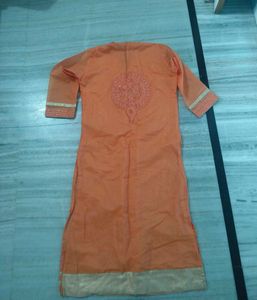 Orange Embroidered Kurta