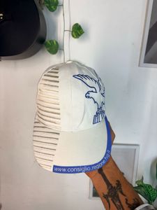 White Baseball Cap with Eagle Logo