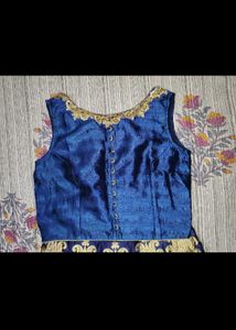 Elegant Royal Blue &amp; Gold Lehenga Choli