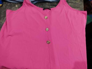 Hot Pink Cami Top with Buttons