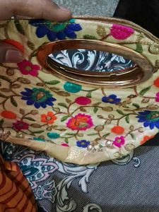 Embroidered Clutch Bag with Sequins