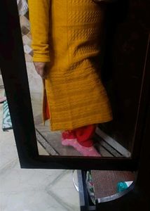 Mustard Cable Knit Turtleneck Sweater