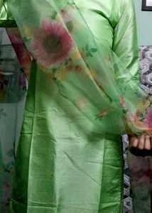 Mint Green Floral Printed Suit Set 🌸