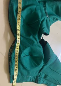 Elegant Teal green golden work blouse