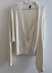 H&amp;M - Cream Knit Cropped Cardigan