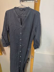 Stylish Grey Button-Down Kurta