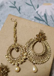 Gold Tone Indian Jewelry Set