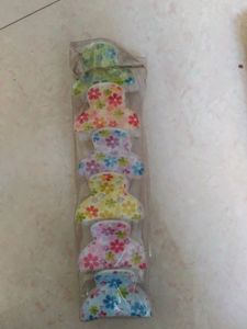 Set of 6 Floral Claw Clips