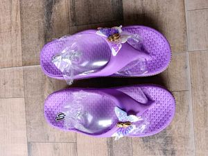 Purple Butterfly Flip Flops