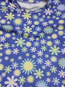 Blue Floral Long Sleeve Top