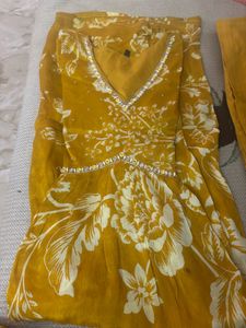 Yellow Floral Kurta Set