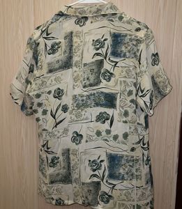 Vintage Abstract Floral Button-Up Shirt