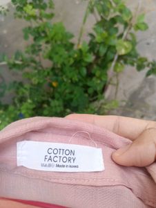 Peach Textured Button-Up Shirt