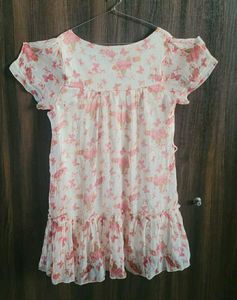 Sheer Floral Butterfly Tunic Top