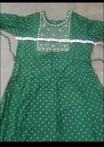 Green Printed Anarkali Kurti