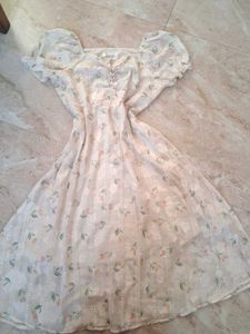 Cute Floral Puff Sleeve Dress