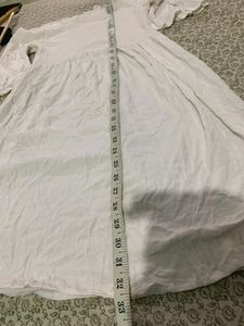 White Off Shoulder Flared Frock