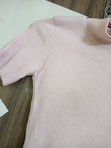 Light Pink Ribbed Crop Top