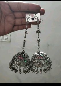 Exquisite Silver Jhumka Earrings