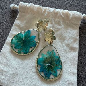 Unique Botanical Resin Earrings