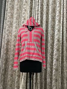 Striped Hoodie with Front Pocket