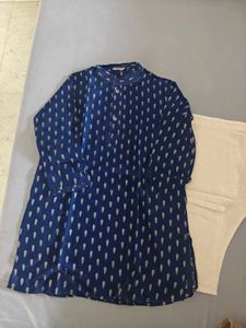 Blue Printed Kurta Set