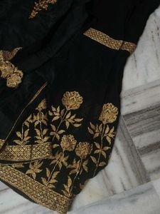 Black Lehenga Choli with Gold Embroidery