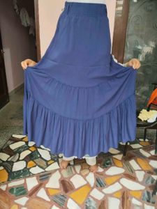 Sale 🔥CAMAIEU Paris Tiered Blue Maxi Skir
