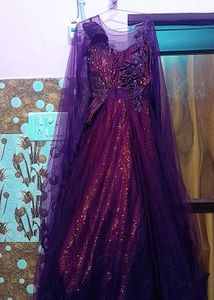 Elegant Purple Embellished Gown