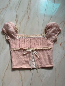 Cute Pink Puff Sleeve Top
