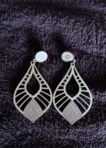 Unique Teardrop Wood Earrings