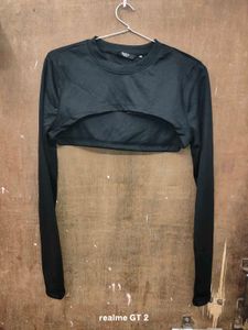 Shein Full Length High Low Hem Micro Crop Top