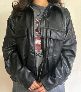 Black Faux Leather Jacket