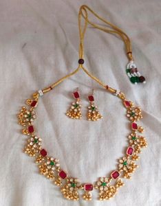 Temple Neck Chain With Cute Earings[NEW]