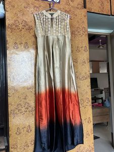 Ombre Maxi Dress with Lace Yoke