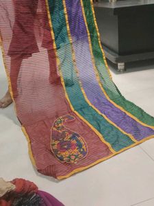 Striped Dupatta with Paisley