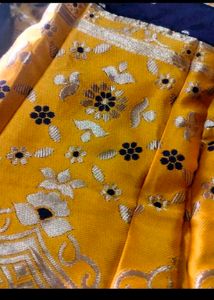 Yellow  &amp; blue Lehenga Choli with stiched Blouse