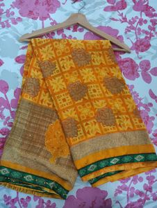 Yellow Saree with Embellishments