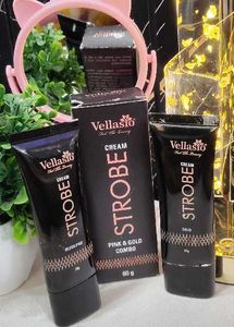 Vellasio Strobe Cream Pink & Gold Combo