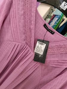 Charming Lavender Lace Trim Top