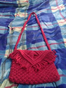 Red Knitted Crossbody Bag